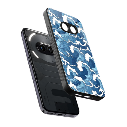 Waves Art sleek nothing phone 2a cover with tempered glass back and TPU edges
