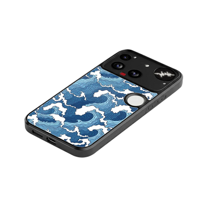 Waves Art stylish phone case for nothing phone 3 | glossy glass and slim fit
