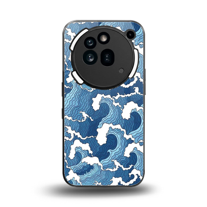 Waves Art back phone cover | glass case for nothing phone 3a pro