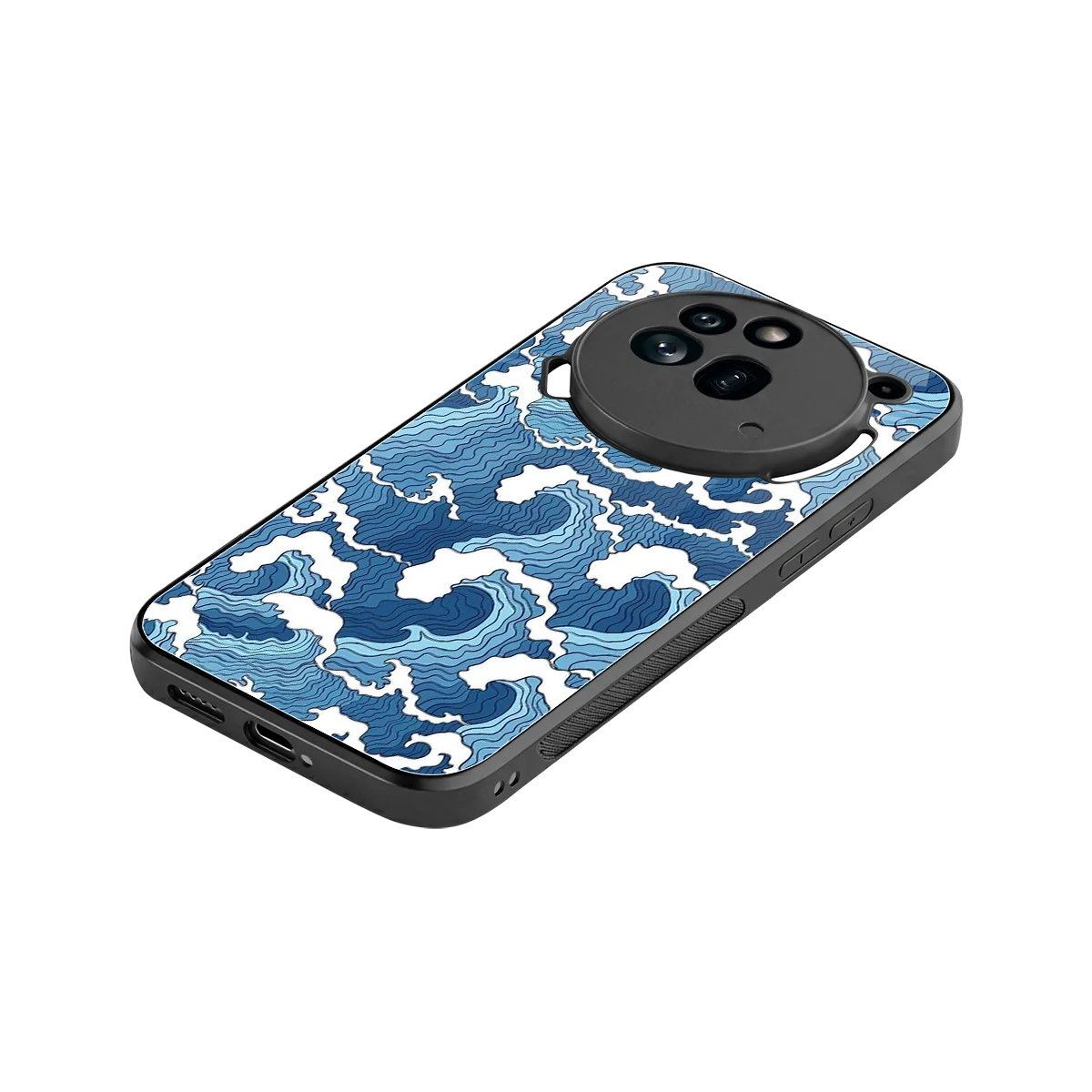 Waves Art stylish phone case for nothing phone 3a pro | glossy glass and slim fit