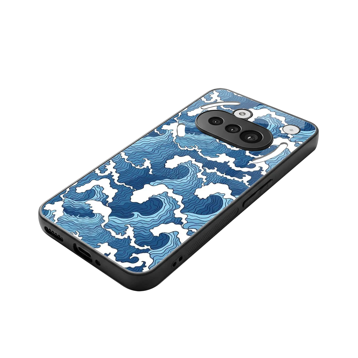 Waves Art stylish phone case for nothing phone 3a | glossy glass and slim fit