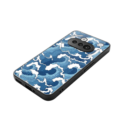 Waves Art stylish phone case for nothing phone 3a | glossy glass and slim fit