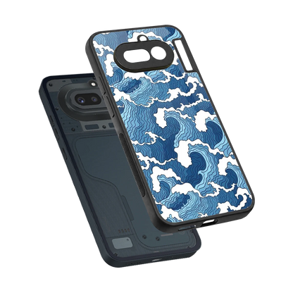 Waves Art sleek nothing phone 4a cover with tempered glass back and TPU edges