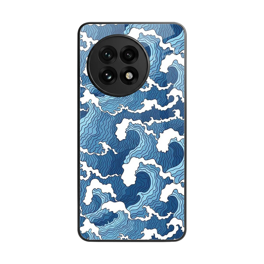 Waves Art back phone cover | glass case for oneplus 13r