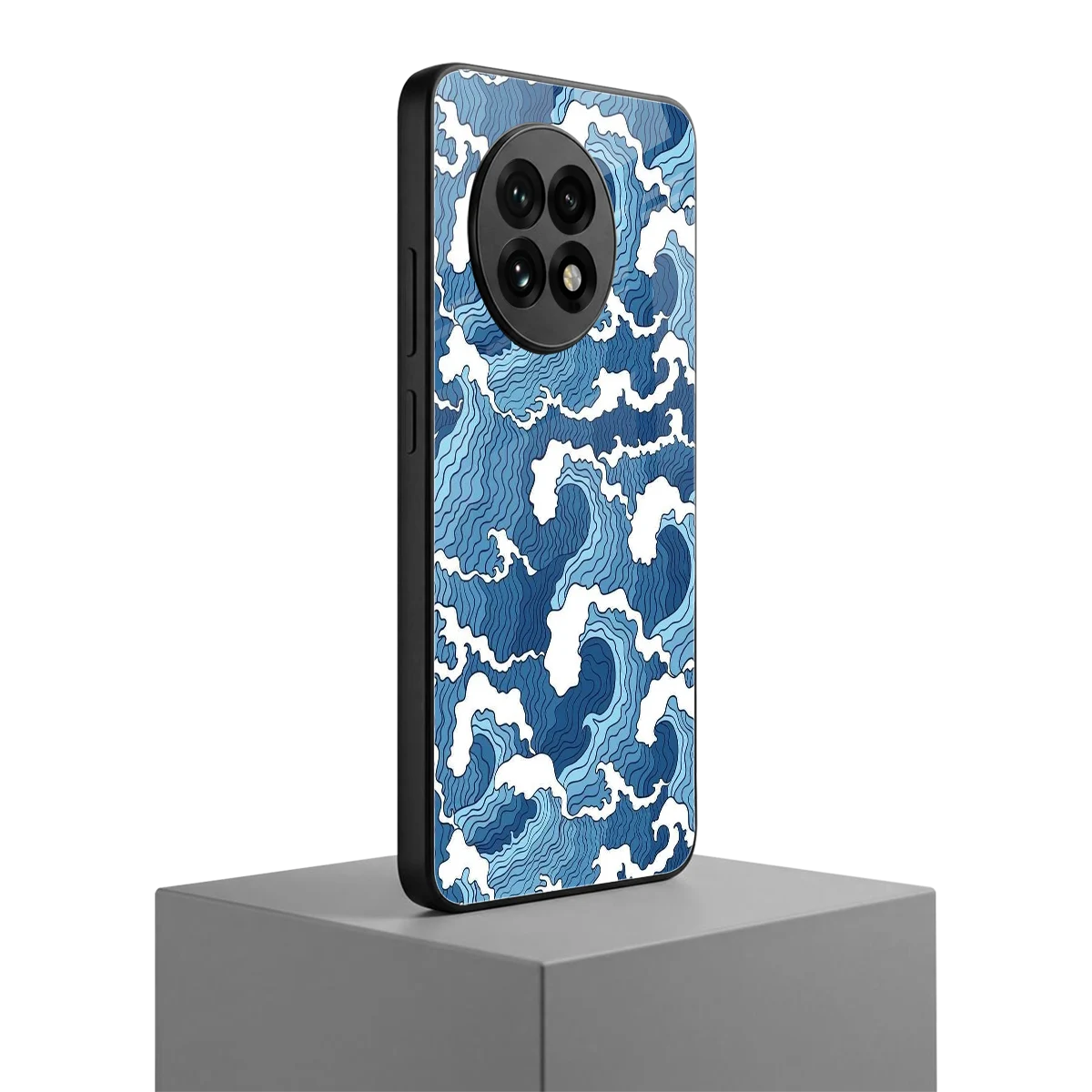 Waves Art oneplus 13r mobile cover | shockproof glass phone case