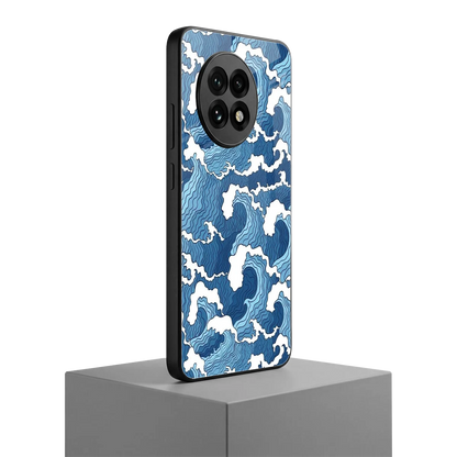 Waves Art oneplus 13r mobile cover | shockproof glass phone case