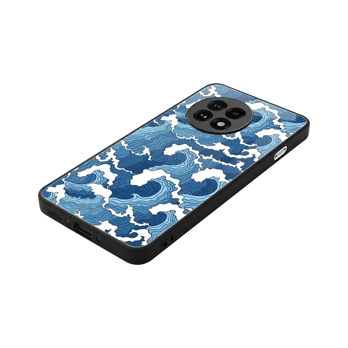 Waves Art stylish phone case for oneplus 13r | glossy glass and slim fit