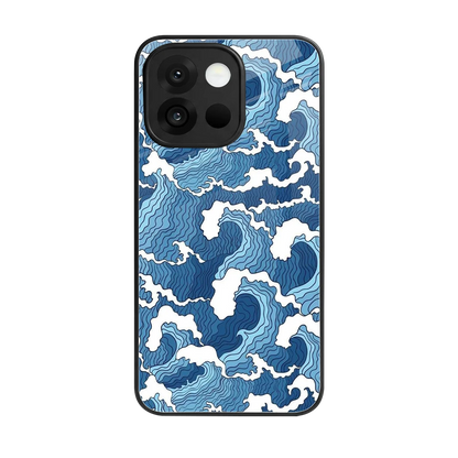 Waves Art back phone cover | glass case for oneplus 13s