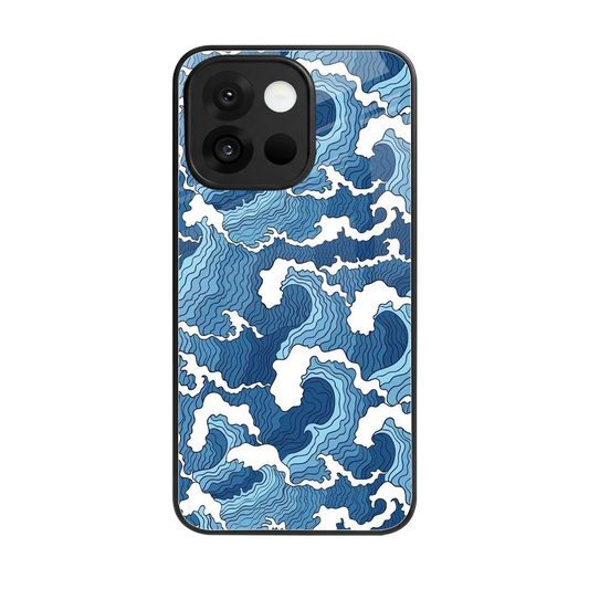Waves Art back phone cover | glass case for oneplus 13s