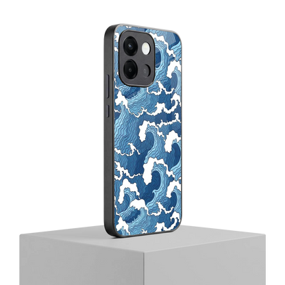 Waves Art oneplus 13s mobile cover | shockproof glass phone case