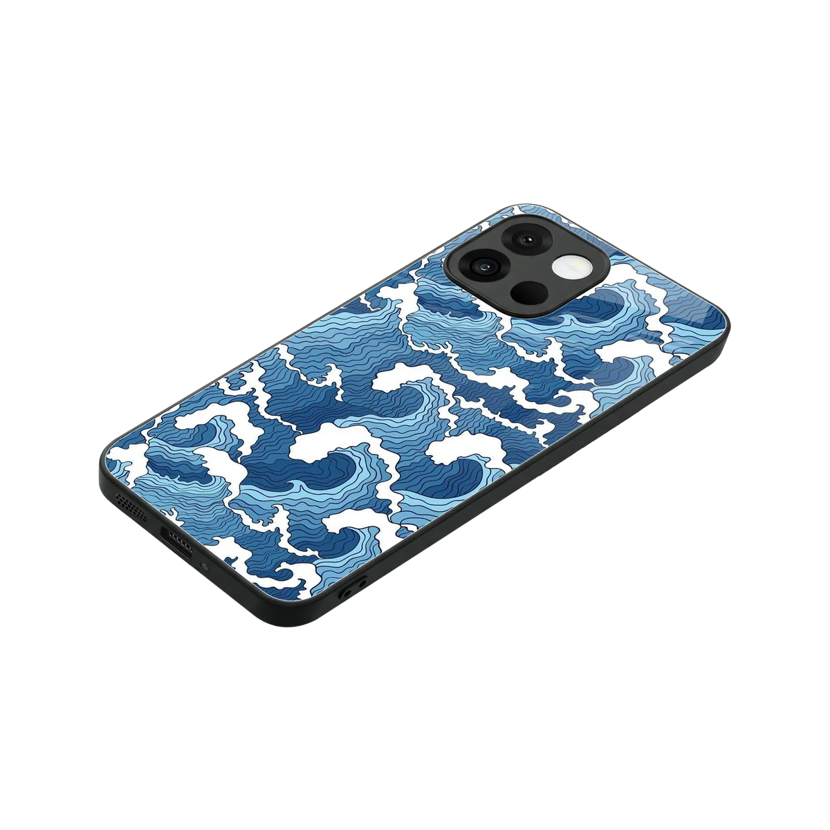 Waves Art stylish phone case for oneplus 13s | glossy glass and slim fit