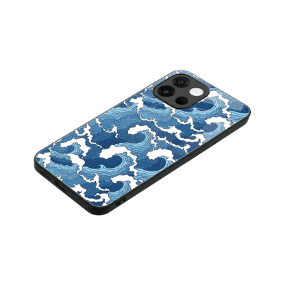 Waves Art stylish phone case for oneplus 13s | glossy glass and slim fit