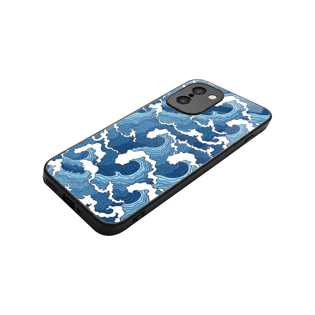 Waves Art stylish phone case for oneplus 15r | glossy glass and slim fit