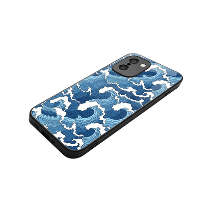 Waves Art stylish phone case for oneplus 15r | glossy glass and slim fit
