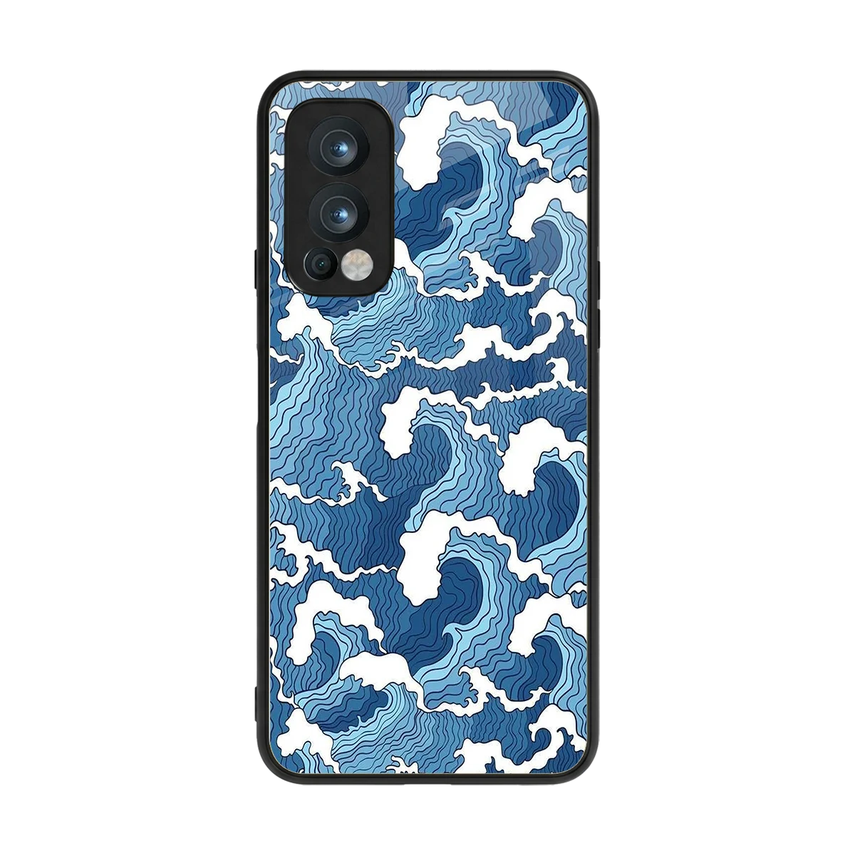 Waves Art back phone cover | glass case for oneplus nord 2