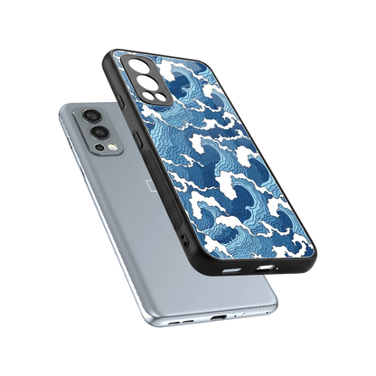 Waves Art sleek oneplus nord 2 cover with tempered glass back and TPU edges