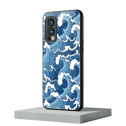 Waves Art oneplus nord 2 mobile cover | shockproof glass phone case