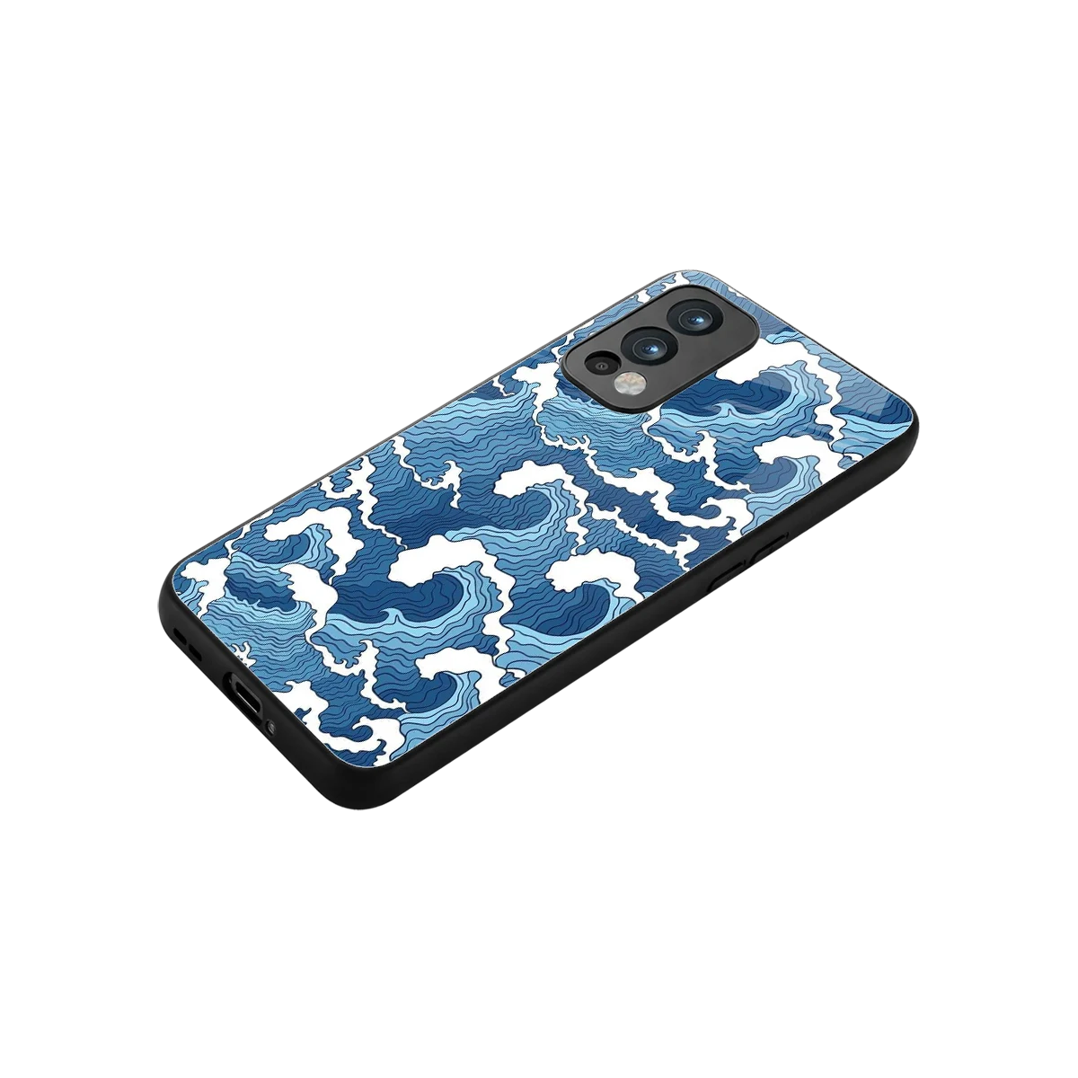 Waves Art stylish phone case for oneplus nord 2 | glossy glass and slim fit