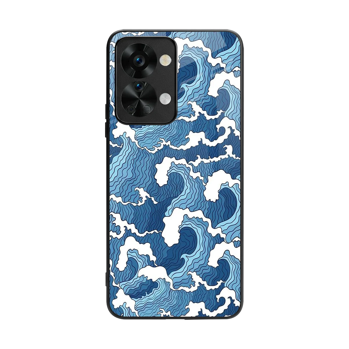 Waves Art back phone cover | glass case for oneplus nord 2t