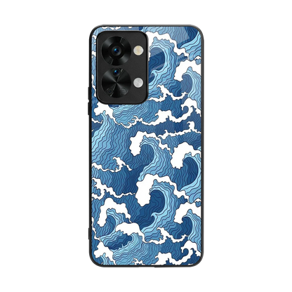 Waves Art back phone cover | glass case for oneplus nord 2t