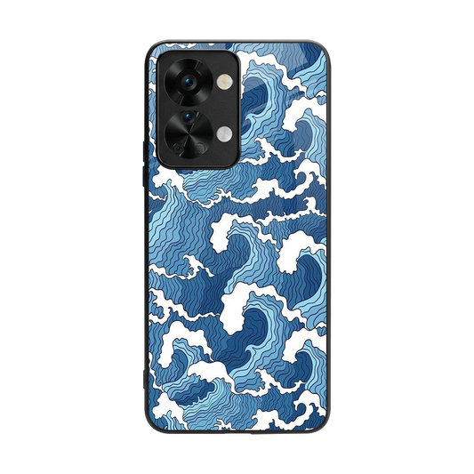 Waves Art back phone cover | glass case for oneplus nord 2t
