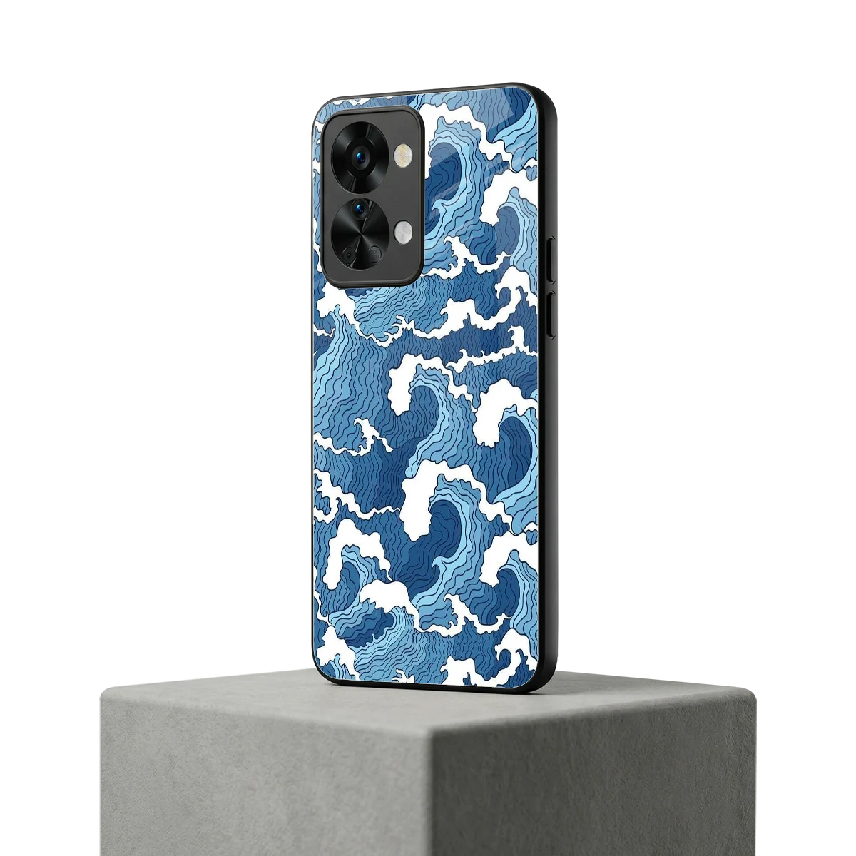 Waves Art oneplus nord 2t mobile cover | shockproof glass phone case