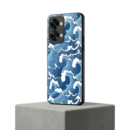 Waves Art oneplus nord 2t mobile cover | shockproof glass phone case