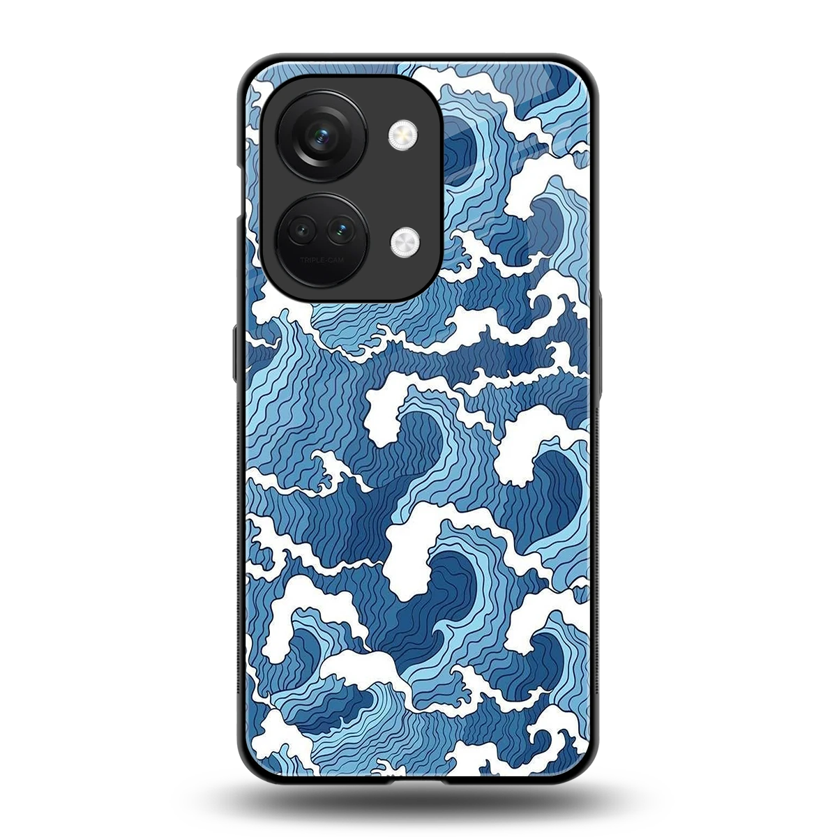 Waves Art back phone cover | glass case for oneplus nord 3