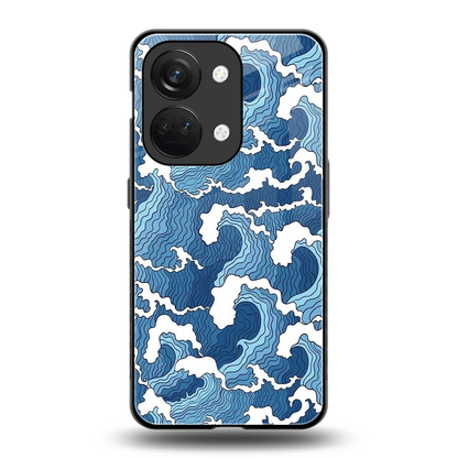 Waves Art back phone cover | glass case for oneplus nord 3