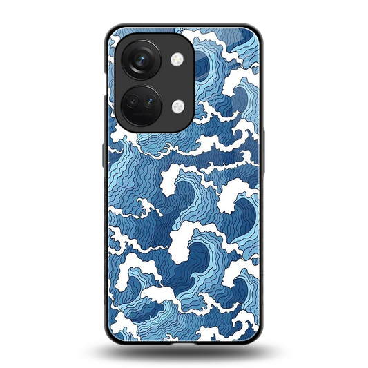 Waves Art back phone cover | glass case for oneplus nord 3
