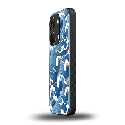 Waves Art oneplus nord 3 mobile cover | shockproof glass phone case