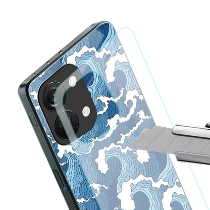 Waves Art stylish phone case for oneplus nord 3 | glossy glass and slim fit