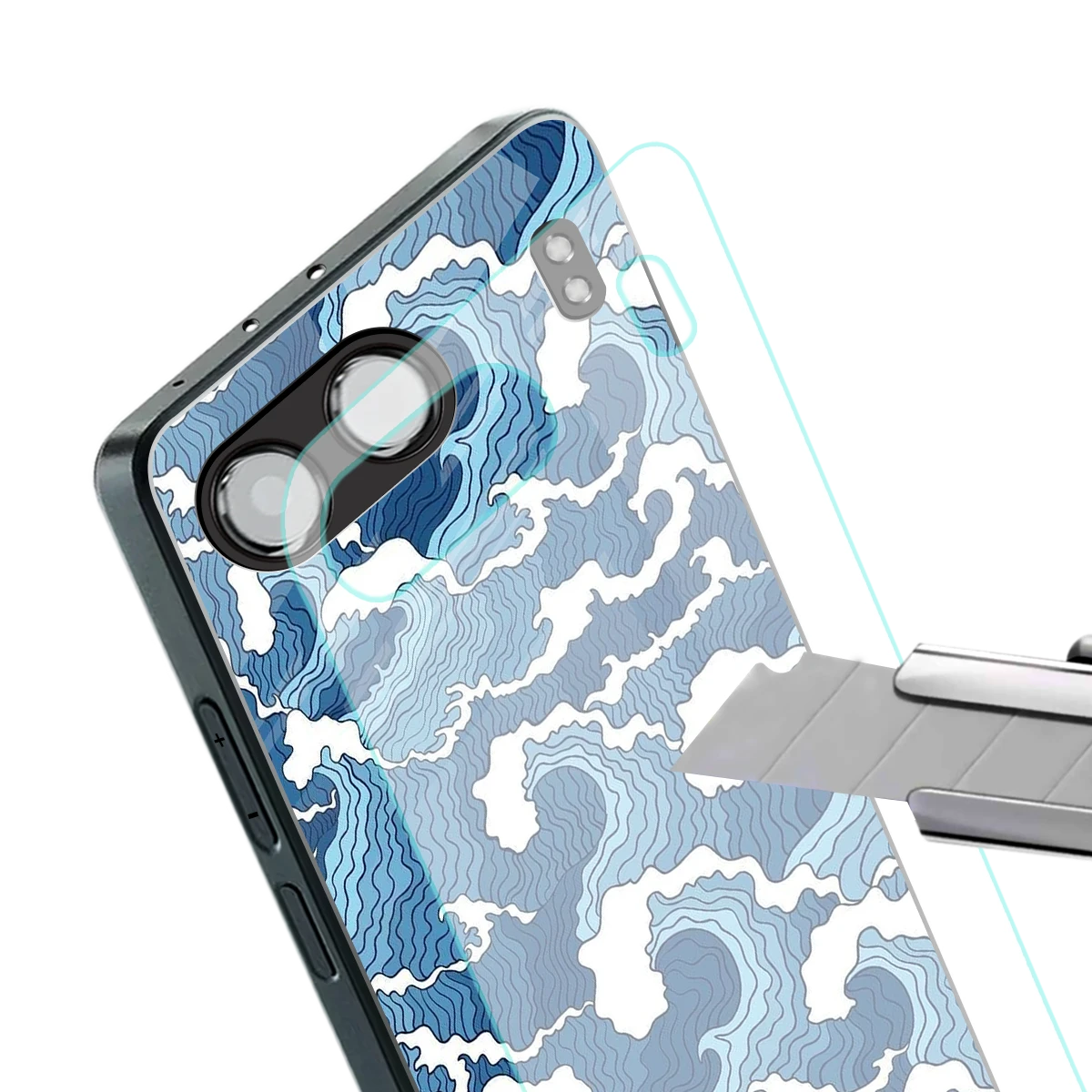 Waves Art stylish phone case for oneplus nord 4 | glossy glass and slim fit