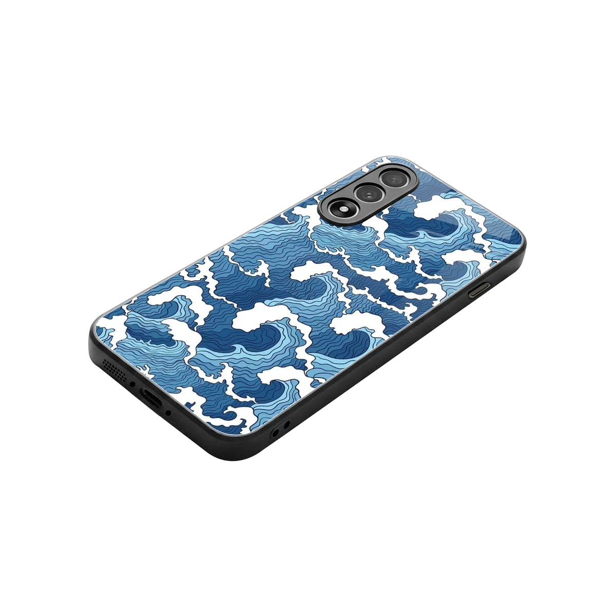 Waves Art stylish phone case for oneplus nord 5 | glossy glass and slim fit