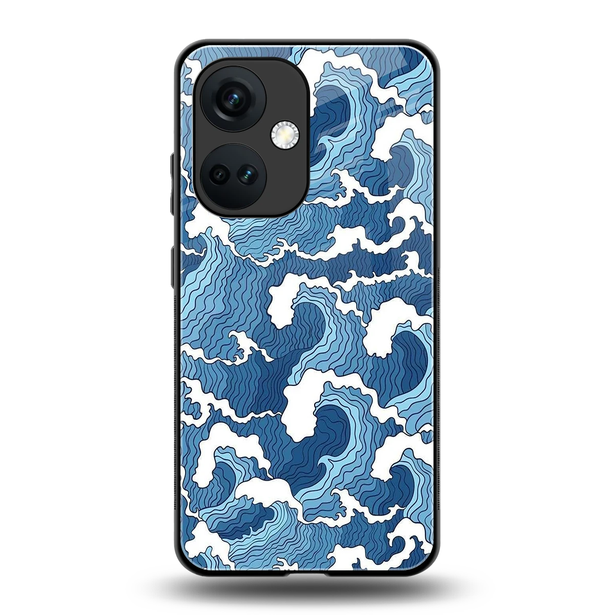 Waves Art back phone cover | glass case for oneplus nord ce 3