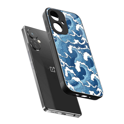 Waves Art sleek oneplus nord ce 3 cover with tempered glass back and TPU edges