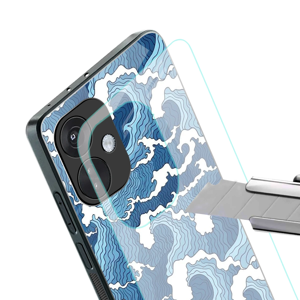 Waves Art stylish phone case for oneplus nord ce 3 | glossy glass and slim fit