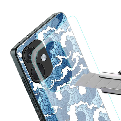 Waves Art stylish phone case for oneplus nord ce 3 | glossy glass and slim fit