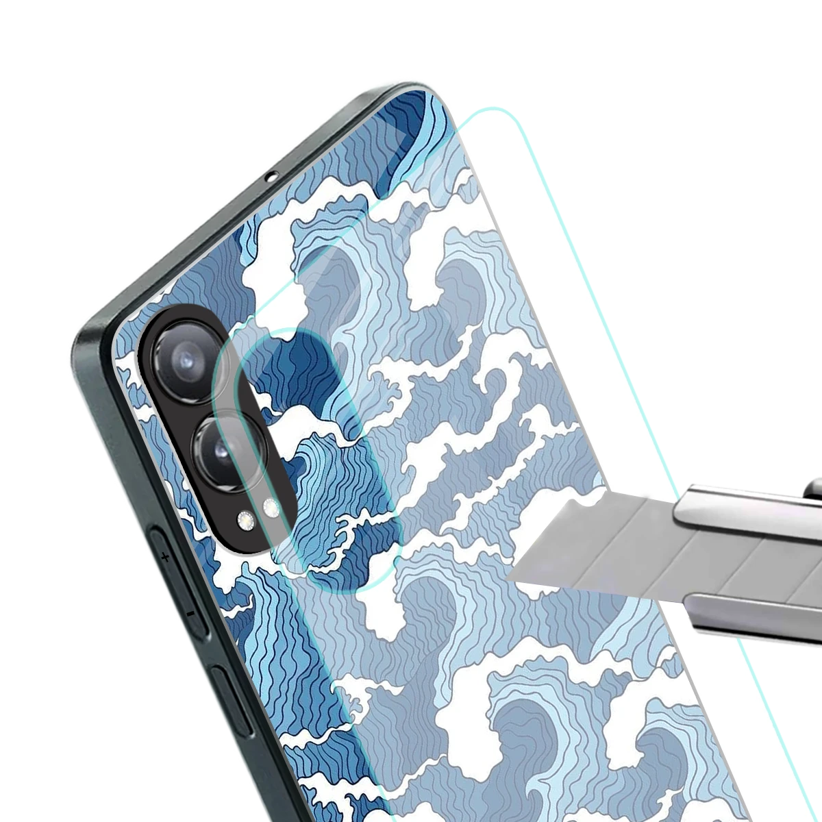 Waves Art stylish phone case for oneplus nord ce 4 lite | glossy glass and slim fit