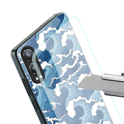 Waves Art stylish phone case for oneplus nord ce 4 lite | glossy glass and slim fit