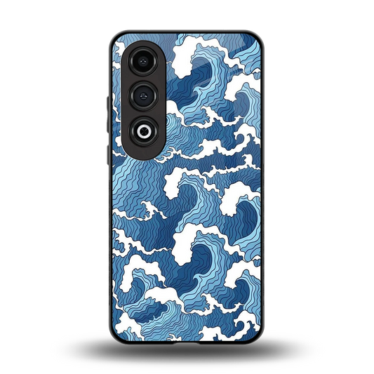Waves Art back phone cover | glass case for oneplus nord ce 4