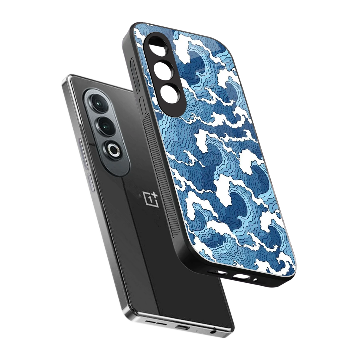 Waves Art sleek oneplus nord ce 4 cover with tempered glass back and TPU edges