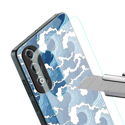 Waves Art stylish phone case for oneplus nord ce 4 | glossy glass and slim fit