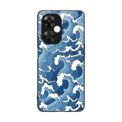 Waves Art back phone cover | glass case for oneplus nord ce 3 lite