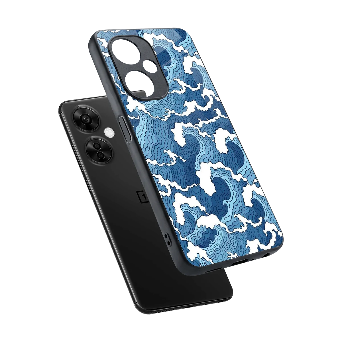 Waves Art sleek oneplus nord ce 3 lite cover with tempered glass back and TPU edges