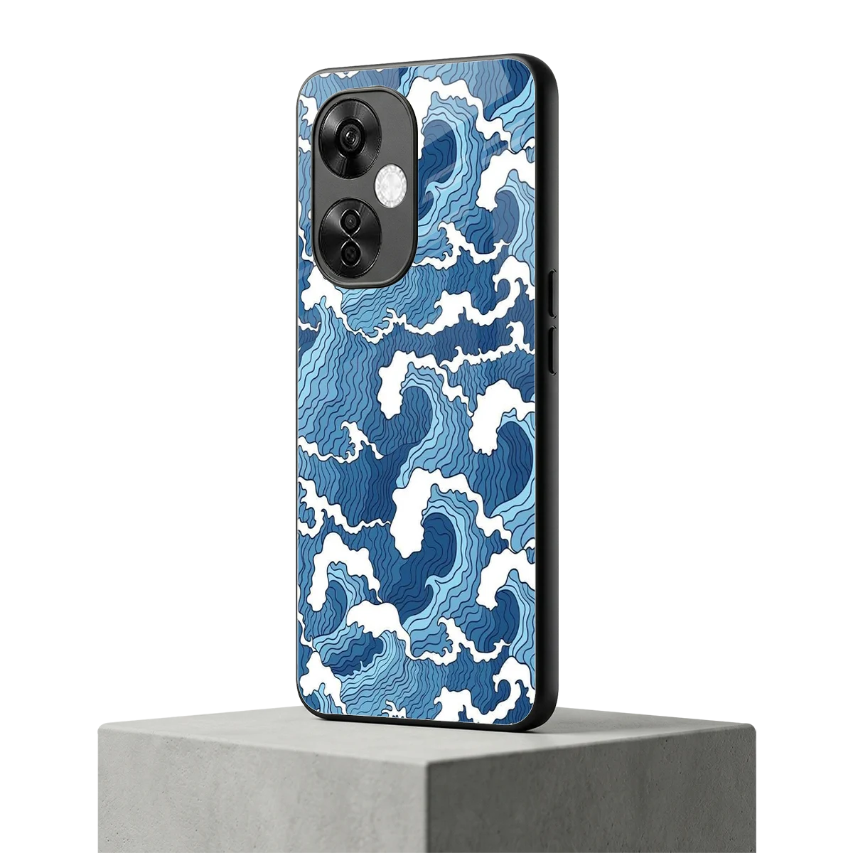 Waves Art oneplus nord ce 3 lite mobile cover | shockproof glass phone case