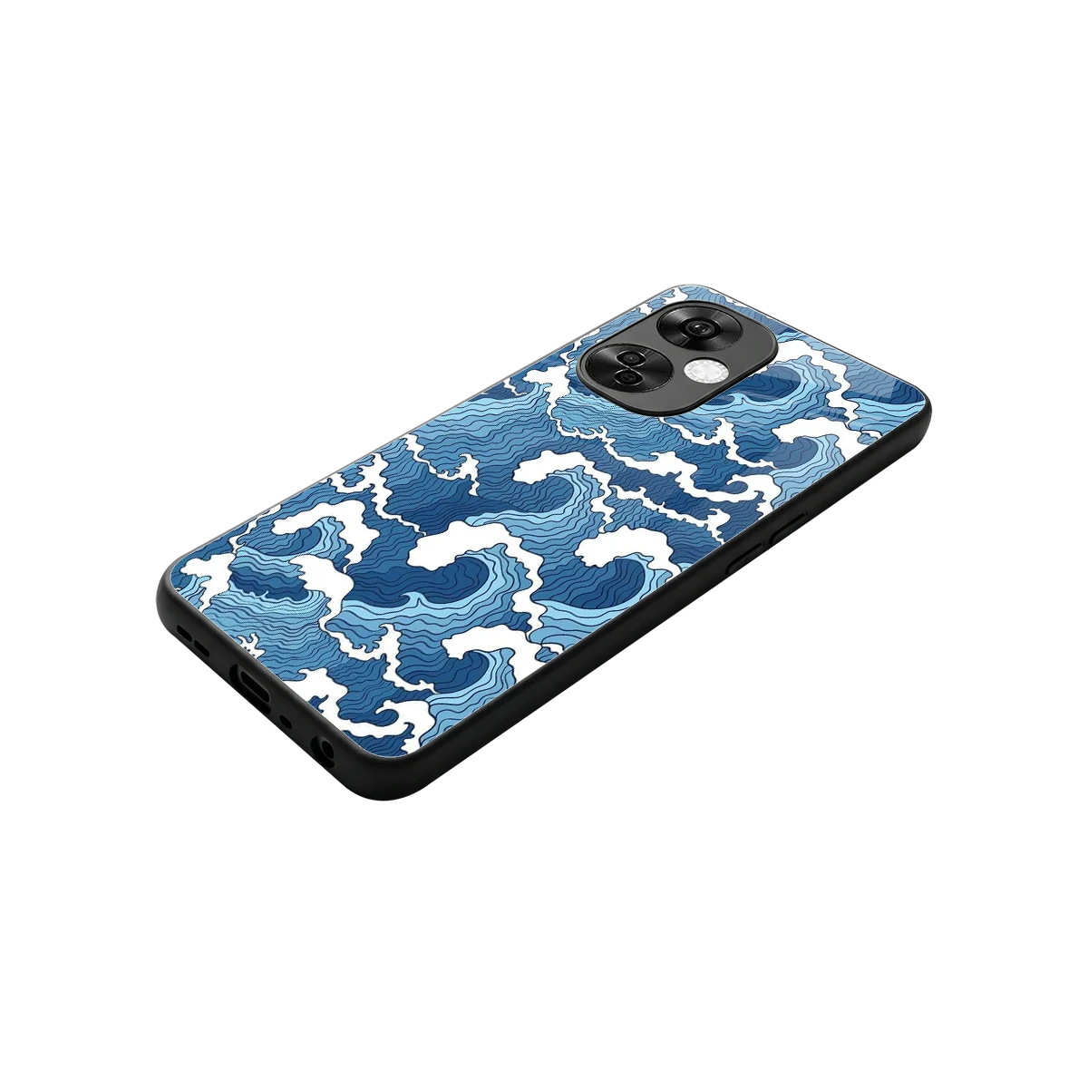 Waves Art stylish phone case for oneplus nord ce 3 lite | glossy glass and slim fit