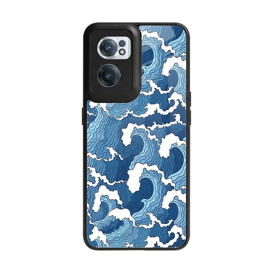 Waves Art back phone cover | glass case for oneplus nord ce 2