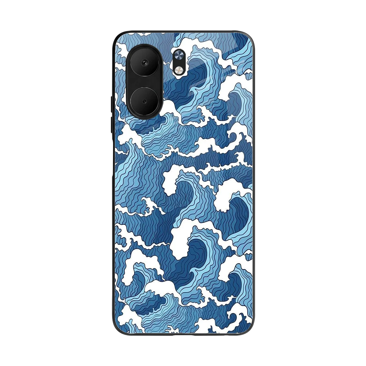 Waves Art back phone cover | glass case for oppo a5x 5g