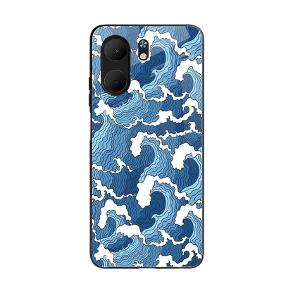 Waves Art back phone cover | glass case for oppo a5x 5g